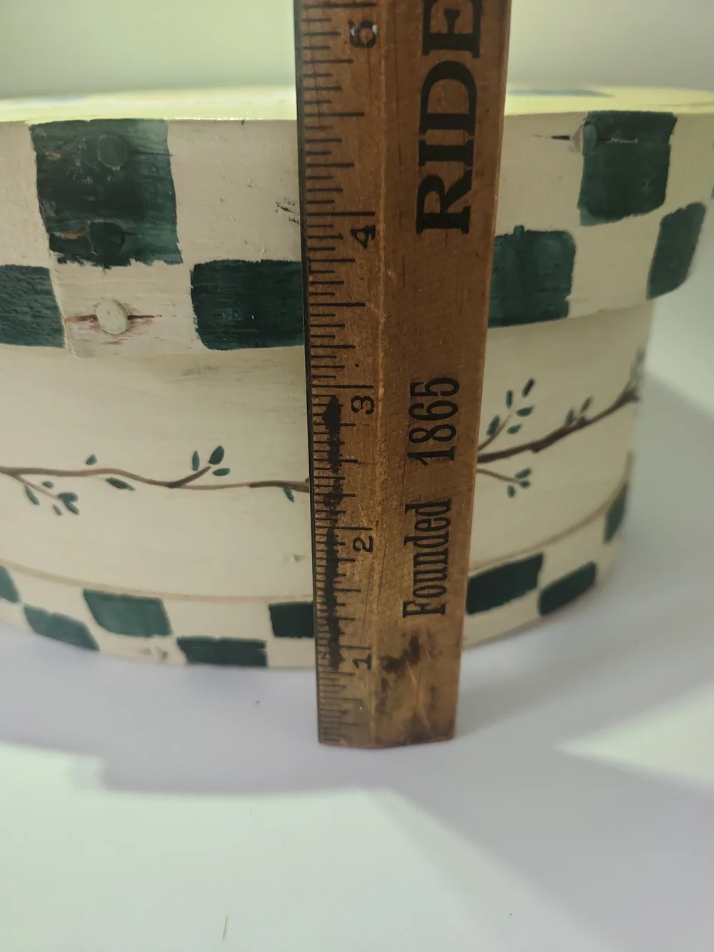 Sweet Home Hand-Painted Oval Trinket Box - Cream with Multicolor Houses9x5